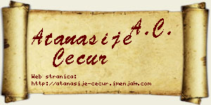 Atanasije Čečur vizit kartica